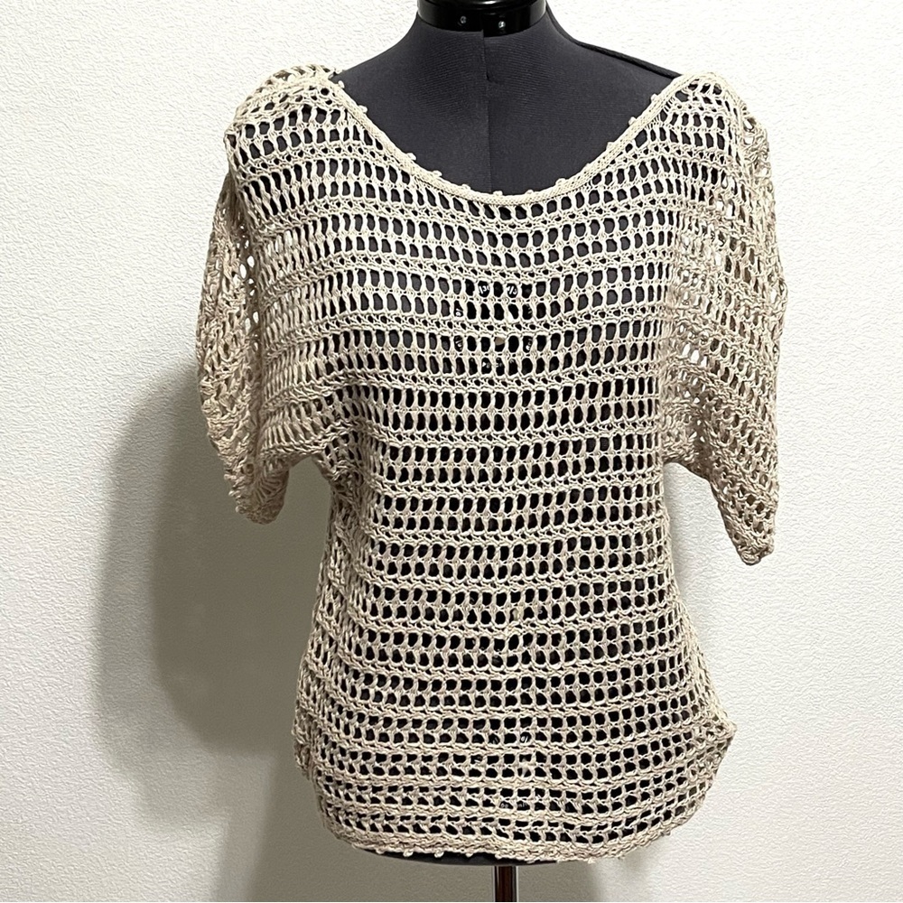 Lauren Conrad Woman LINEN Open Knit Top Size XS